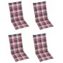 Sillas de jardín reclinables 4 uds madera maciza acacia cojines de , Sillas de jardín - Ref: Foro24-3065390, Precio: 283,84 €...