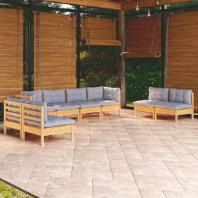Garden furniture set 8 pieces and cushions solid pine wood by , Garden sets - Ref: Foro24-3096231, Price: 600,27 €, Discount: %