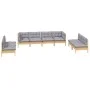 Garden furniture set 8 pieces and cushions solid pine wood by , Garden sets - Ref: Foro24-3096231, Price: 600,28 €, Discount: %