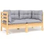Garden furniture set 8 pieces and cushions solid pine wood by , Garden sets - Ref: Foro24-3096231, Price: 600,28 €, Discount: %