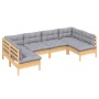 Gartenmöbel-Set 6-teilig und Kissen aus massivem Kiefernholz von , Gartensets - Ref: Foro24-3097150, Preis: 441,94 €, Rabatt: %