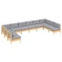 Juego de muebles de jardín 10 pzas y cojines madera maciza pino de , Conjuntos de jardín - Ref: Foro24-3097186, Precio: 783,9...