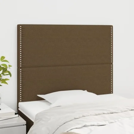 Headboards 2 units of dark brown fabric 90x5x78/88 cm by , Headboards and footboards - Ref: Foro24-3116177, Price: 47,42 €, D...
