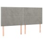 Kopfteile 4 Einheiten aus hellgrauem Samt 80x5x78/88 cm von , Kopf- und Fußteile - Ref: Foro24-3116246, Preis: 94,27 €, Rabat...