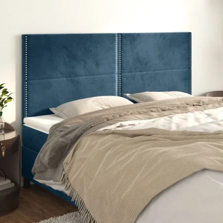 Kopfteile 4 Einheiten aus dunkelblauem Samt 80x5x78/88 cm von , Kopf- und Fußteile - Ref: Foro24-3116250, Preis: 107,99 €, Ra...