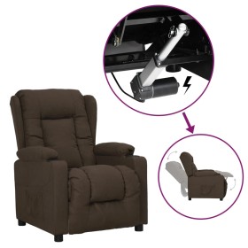 Sillón elevable tela marrón oscuro en Sillones | Comprar online en Foro24