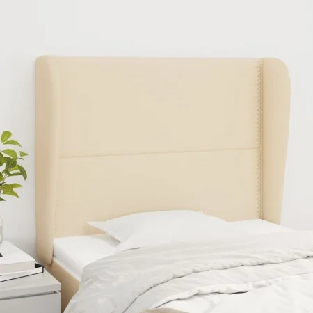 Headboard with cream fabric ears 93x23x118/128 cm by , Headboards and footboards - Ref: Foro24-3117803, Price: 73,56 €, Disco...