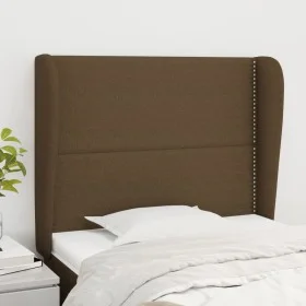 Headboard with dark brown fabric ears 93x23x118/128 cm by , Headboards and footboards - Ref: Foro24-3117801, Price: 63,19 €, ...