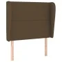 Headboard with dark brown fabric ears 93x23x118/128 cm by , Headboards and footboards - Ref: Foro24-3117801, Price: 63,19 €, ...