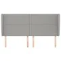 Headboard with light gray fabric ears 163x23x118/128 cm by , Headboards and footboards - Ref: Foro24-3117822, Price: 100,13 €...