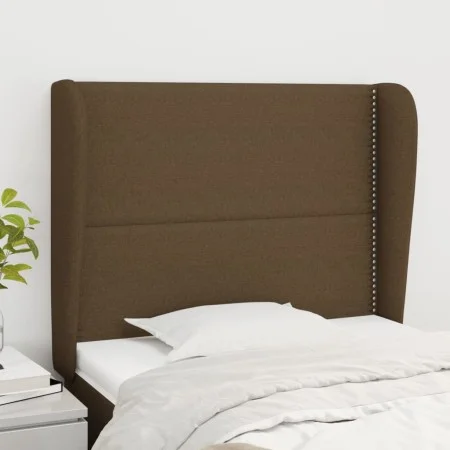 Headboard with dark brown fabric ears 83x23x118/128 cm by , Headboards and footboards - Ref: Foro24-3117793, Price: 61,02 €, ...