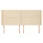 Headboard with cream fabric ears 203x23x118/128 cm by , Headboards and footboards - Ref: Foro24-3117843, Price: 109,30 €, Dis...