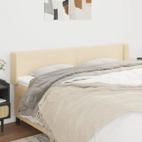 Cabecero de tela color crema 203x16x78/88 cm de , Cabeceros y pies de cama - Ref: Foro24-3118655, Precio: 57,26 €, Descuento: %
