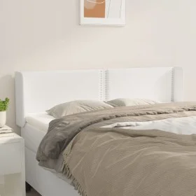 White synthetic leather headboard 147x16x78/88 cm by , Headboards and footboards - Ref: Foro24-3118719, Price: 68,53 €, Disco...