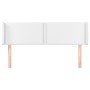 Kopfteil aus weißem Kunstleder, 147 x 16 x 78/88 cm von , Kopf- und Fußteile - Ref: Foro24-3118719, Preis: 69,77 €, Rabatt: %