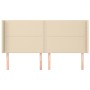 Headboard with cream fabric ears 203x16x118/128 cm by , Headboards and footboards - Ref: Foro24-3119467, Price: 105,06 €, Dis...