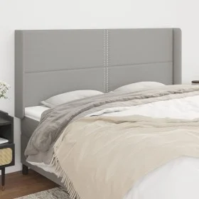 Headboard with light gray fabric ears 163x16x118/128 cm by , Headboards and footboards - Ref: Foro24-3119446, Price: 95,36 €,...