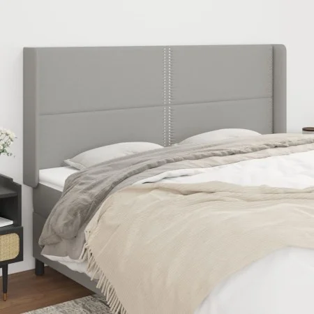 Headboard with light gray fabric ears 163x16x118/128 cm by , Headboards and footboards - Ref: Foro24-3119446, Price: 95,89 €,...