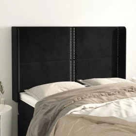 Kopfteil mit Ohren aus schwarzem Samt, 147 x 16 x 118/128 cm von , Kopf- und Fußteile - Ref: Foro24-3119490, Preis: 109,78 €,...