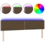 Headboard with LED in dark brown fabric 160x5x78/88 cm by , Headboards and footboards - Ref: Foro24-3121481, Price: 50,34 €, ...