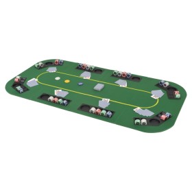 Superficie de póker 8 jugadores plegable en 4 rectangular verde