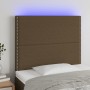 Kopfteil mit LED-Leuchten aus dunkelbraunem Stoff 90x5x118/128 cm von , Kopf- und Fußteile - Ref: Foro24-3122269, Preis: 53,6...
