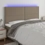 Headboard with LED lights taupe gray fabric 200x5x118/128 cm by , Headboards and footboards - Ref: Foro24-3122310, Price: 100...