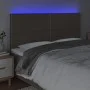 Headboard with LED lights taupe gray fabric 200x5x118/128 cm by , Headboards and footboards - Ref: Foro24-3122310, Price: 100...