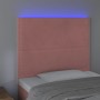 Kopfteil aus rosa Samt mit LED-Leuchten, 100 x 5 x 118/128 cm von , Kopf- und Fußteile - Ref: Foro24-3122331, Preis: 56,45 €,...