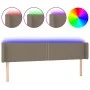 Headboard with LED in taupe gray fabric 203x16x78/88 cm by , Headboards and footboards - Ref: Foro24-3123122, Price: 65,51 €,...
