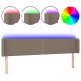 Kopfteil aus taupegrauem Stoff mit LED 203x16x78/88 cm von , Kopf- und Fußteile - Ref: Foro24-3123122, Preis: 67,48 €, Rabatt: %
