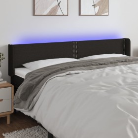 Kopfteil aus schwarzem Stoff mit LED 203x16x78/88 cm von , Kopf- und Fußteile - Ref: Foro24-3123120, Preis: 64,69 €, Rabatt: %