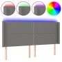 Dunkelgraues Stoffkopfteil mit LED 163x16x118/128 cm von , Kopf- und Fußteile - Ref: Foro24-3123915, Preis: 113,62 €, Rabatt: %