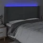Dunkelgraues Stoffkopfteil mit LED 163x16x118/128 cm von , Kopf- und Fußteile - Ref: Foro24-3123915, Preis: 113,62 €, Rabatt: %