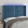 LED-Kopfteil aus dunkelblauem Samt, 147 x 16 x 118/128 cm von , Kopf- und Fußteile - Ref: Foro24-3123960, Preis: 119,49 €, Ra...