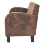 2 seater sofa with armrests in brown faux suede by vidaXL, Sofas - Ref: Foro24-245585, Price: 318,34 €, Discount: %