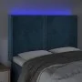 LED-Kopfteil aus dunkelblauem Samt, 147 x 16 x 118/128 cm von , Kopf- und Fußteile - Ref: Foro24-3123960, Preis: 125,13 €, Ra...