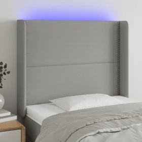 Hellgraues Stoffkopfteil mit LED 93x16x118/128 cm von , Kopf- und Fußteile - Ref: Foro24-3123890, Preis: 68,67 €, Rabatt: %