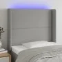 Cabecero con LED de tela gris claro 93x16x118/128 cm de , Cabeceros y pies de cama - Ref: Foro24-3123890, Precio: 68,55 €, De...