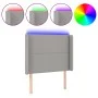 Cabecero con LED de tela gris claro 93x16x118/128 cm de , Cabeceros y pies de cama - Ref: Foro24-3123890, Precio: 68,55 €, De...