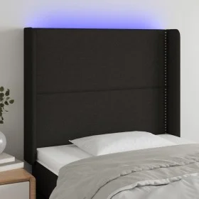 Black fabric headboard with LED 93x16x118/128 cm by , Headboards and footboards - Ref: Foro24-3123892, Price: 72,91 €, Discou...