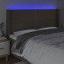 Kopfteil mit LED aus taupegrauem Stoff 203x16x118/128 cm von , Kopf- und Fußteile - Ref: Foro24-3123934, Preis: 112,30 €, Rab...