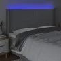 Hellgraues Stoffkopfteil mit LED 183x16x118/128 cm von , Kopf- und Fußteile - Ref: Foro24-3123922, Preis: 107,80 €, Rabatt: %