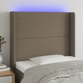 Headboard with LED in taupe gray fabric 83x16x118/128 cm by , Headboards and footboards - Ref: Foro24-3123886, Price: 75,55 €...