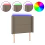 Headboard with LED in taupe gray fabric 83x16x118/128 cm by , Headboards and footboards - Ref: Foro24-3123886, Price: 75,55 €...