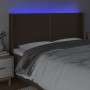 Kopfteil mit LED aus dunkelbraunem Stoff 163x16x118/128 cm von , Kopf- und Fußteile - Ref: Foro24-3123917, Preis: 103,42 €, R...