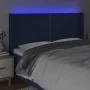 Blue fabric LED headboard 203x16x118/128 cm by , Headboards and footboards - Ref: Foro24-3123936, Price: 109,24 €, Discount: %