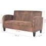 2 seater sofa with armrests in brown faux suede by vidaXL, Sofas - Ref: Foro24-245585, Price: 318,34 €, Discount: %