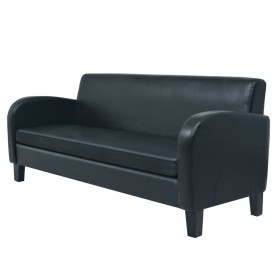 3-Sitzer-Sofa aus schwarzem Kunstleder von vidaXL, Sofas - Ref: Foro24-245588, Preis: 402,19 €, Rabatt: %