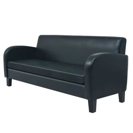 3 seater black artificial leather sofa by vidaXL, Sofas - Ref: Foro24-245588, Price: 397,21 €, Discount: %